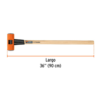 Marro octagonal 12 lb, mango de madera 36", Truper - Cod: 16513