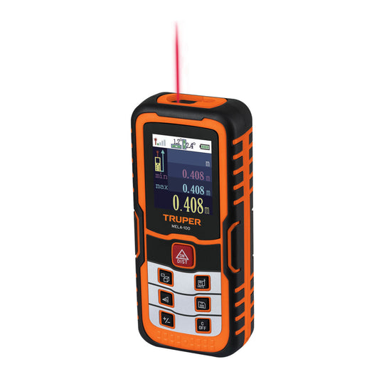 Medidor láser de distancia de 0.05 m a 100 m, Truper - CÓDIGO: 100374