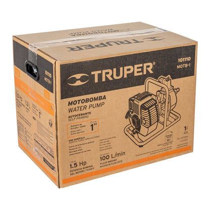 Motobomba autocebante 1"x1", gas. 1-1/2HP, agrícola, TRUPER - Código: 101110