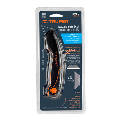 Navaja retráctil 7" cuerpo de aluminio, Truper - Cod: 16950