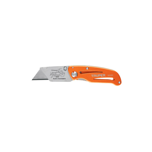 Navaja abatible 6" cuerpo de aluminio y acero inox, Truper - CÓDIGO: 101101