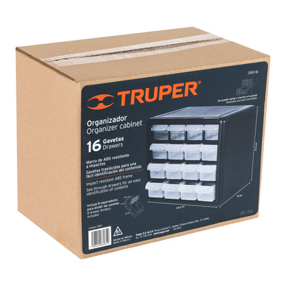Organizador con 16 gavetas, Truper - Código: 11851