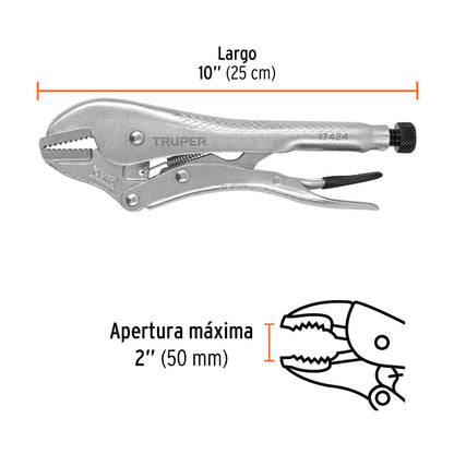 Pinza de presión 10" mordaza recta, Truper - Cod: 17424