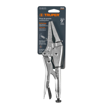 Pinza de presión 9", punta larga, Truper - Cod: 17433