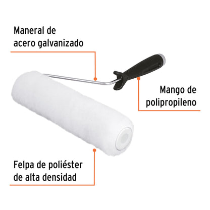 Rodillo para pintar 9" x 3/8" superficies lisas, TRUPER - Código:   13875